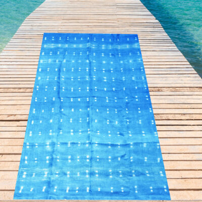 Wooden bridge on the tropical beach and blue sky